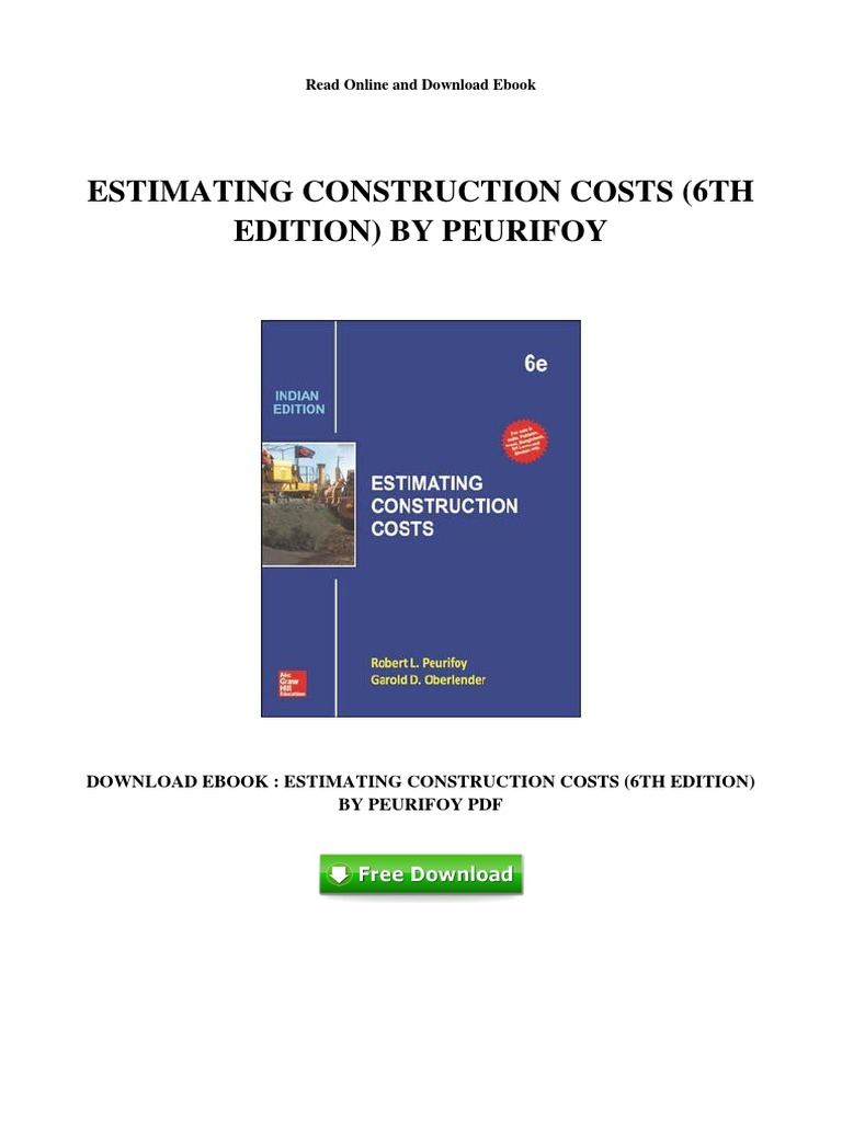 Estimating Construction Costs, 6th Edition | PDF | Books | E Books