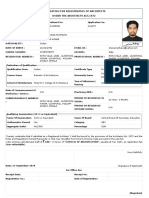 Application For Registration of Architects Under The Architects Act, 1972