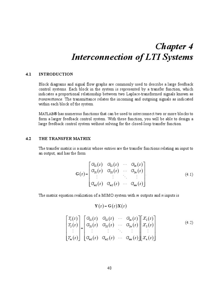 Interconnecting Linear Time-Invariant Systems Using Transfer Matrices ...