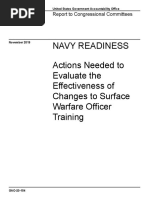 GAO Report Navy Surface Warfare Officer Training