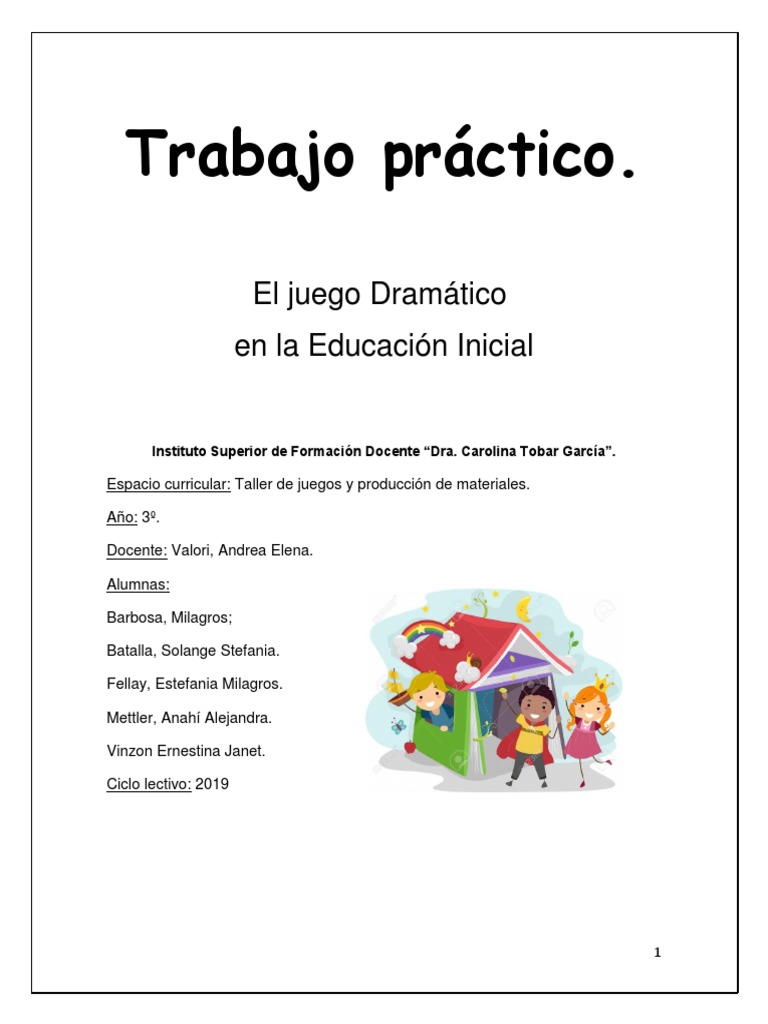Juego Dramático en Educación Inicial | PDF | Educación de la primera ...