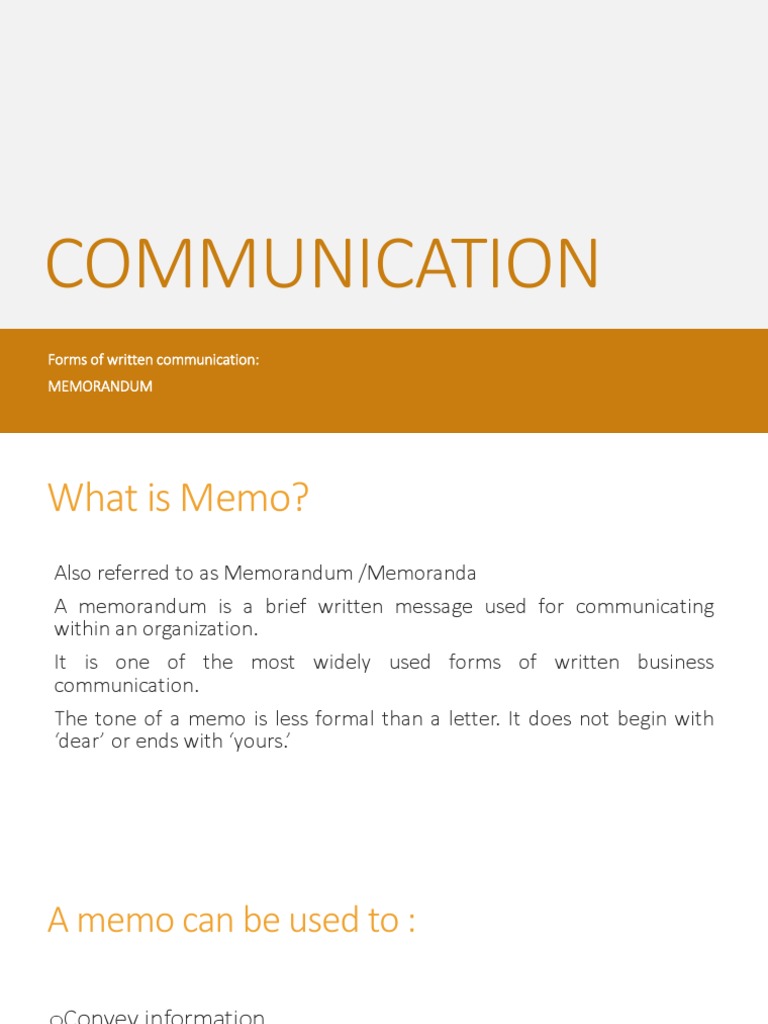 Understanding Memorandum Communication | PDF