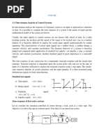 3.1 Time-Domain Analysis of Control Systems: Unit-Iii