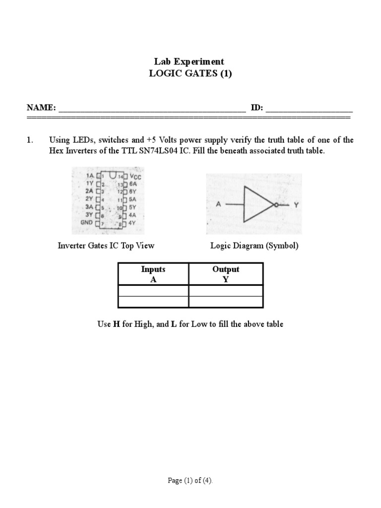 Lab 4 Logic Gate (Lab Report) PDF