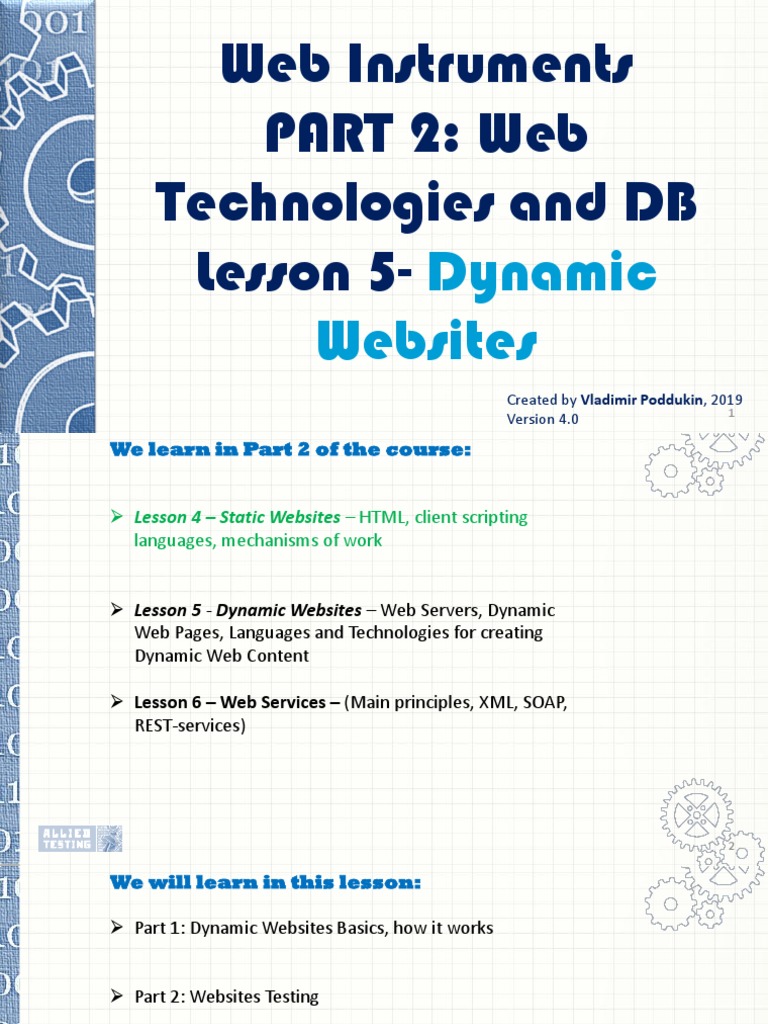 Web Instruments Lesson 5 - 2015v3 | PDF | Web Server | Internet & Web
