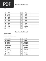 Phonetics Worksheets 1