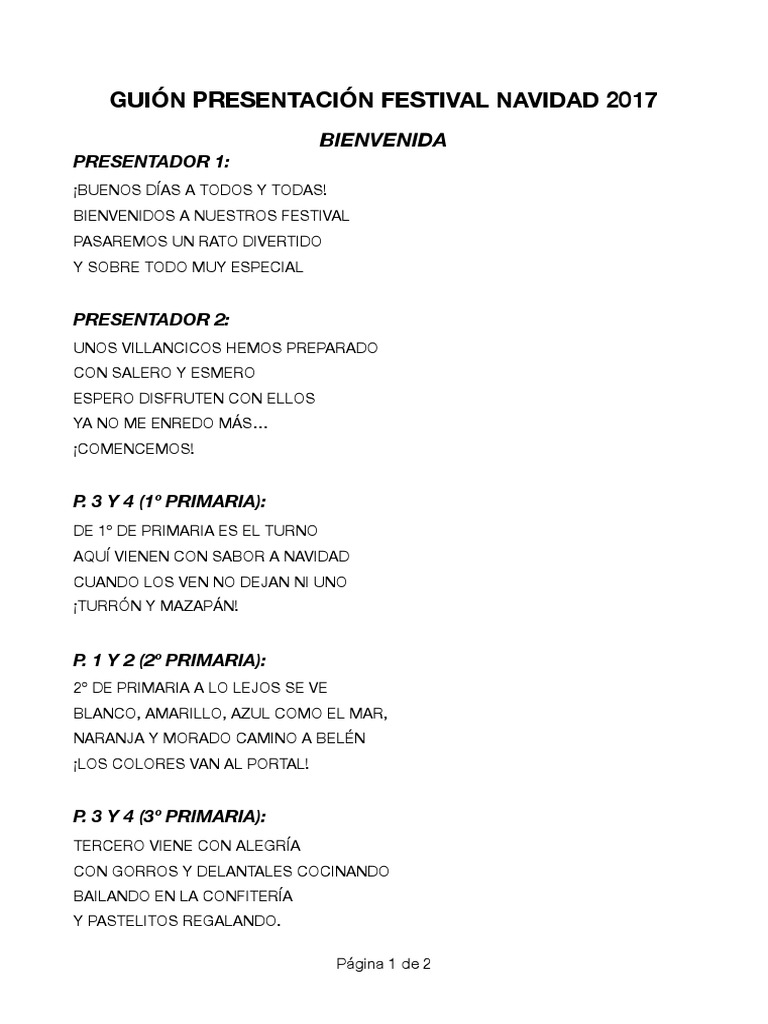 Guion Festival Navidad | PDF | Navidad | Fiesta religiosa o feriado
