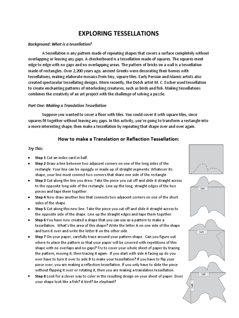 Steps to Create Tessellations | PDF | Teaching Mathematics