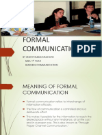 Formal Communication: by Mohit Kumar Mahato Mba 1 Year Business Communication