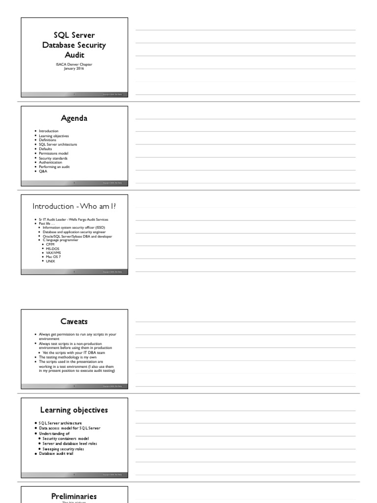 Is Aca 201601 SQ L Server Security Audit | PDF | Port (Computer ...