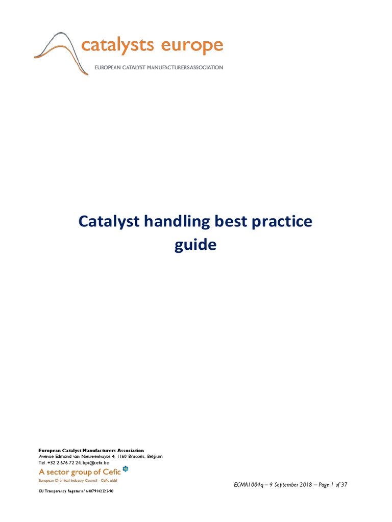 Catalyst Handling Best Practices Guide | PDF | Personal Protective ...