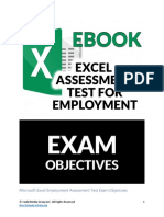 Excel Assessment Test Objectives