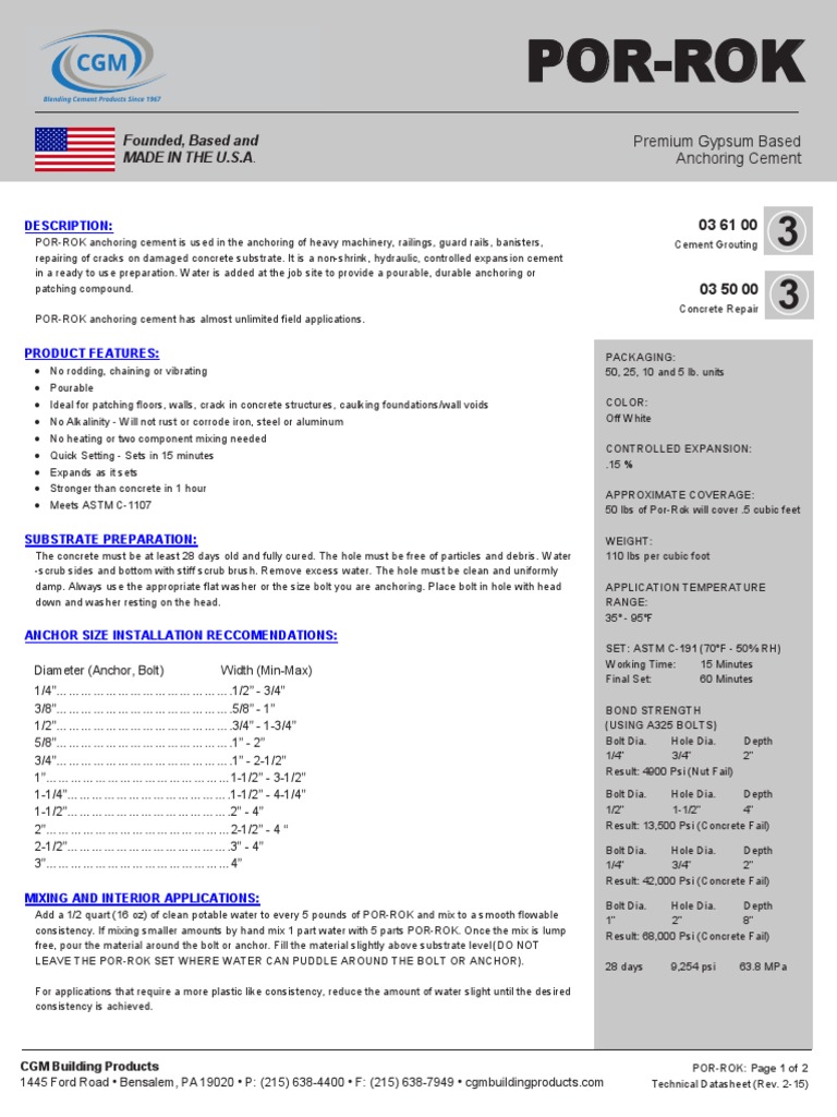 Por Rok M20152 | PDF | Concrete | Cement