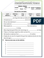 Subject: Science Unit: 1 - Humans and Animals Topic: 1.5 - Drugs As Medicines Name: - Junior: 4 - Date: - /09/2019