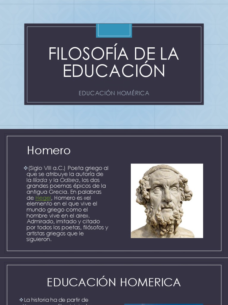 Educación en la Época Homérica | PDF | Homero | Antigua Grecia