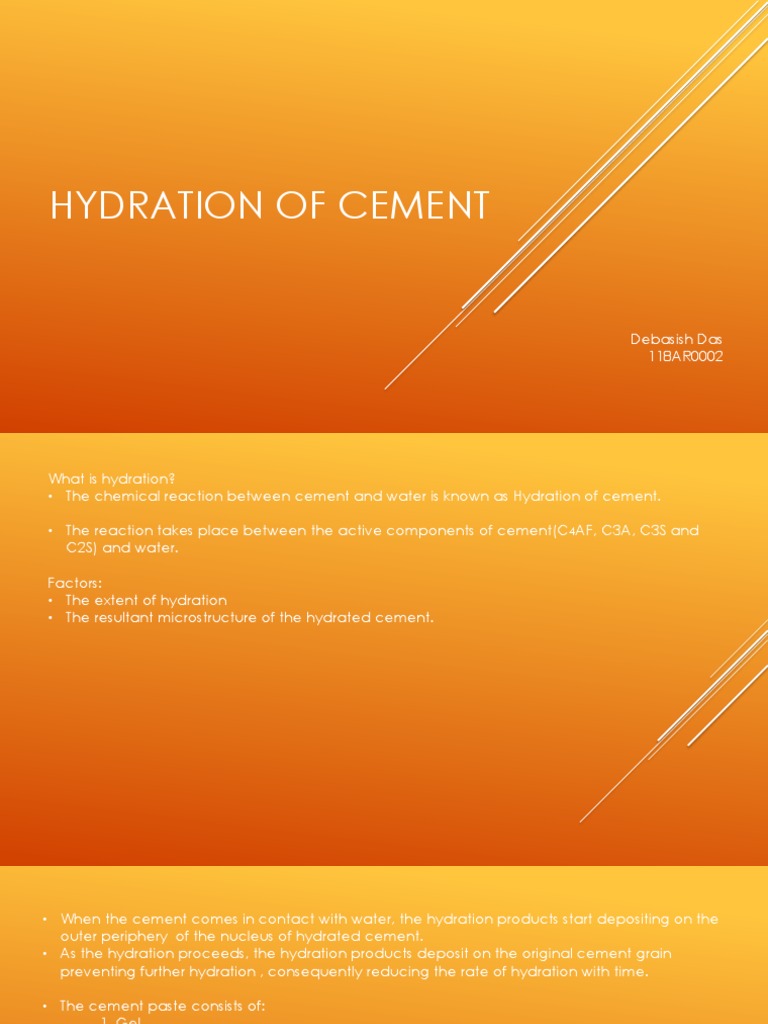 Hydration of Cement Explained | PDF | Science & Mathematics