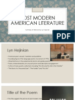 Postmodern American Poetry Analysis