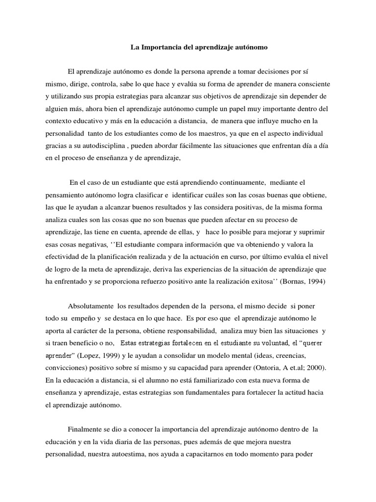 Aprendizaje Autónomo: Clave Educativa | PDF | Neuropsicología | Aprendizaje