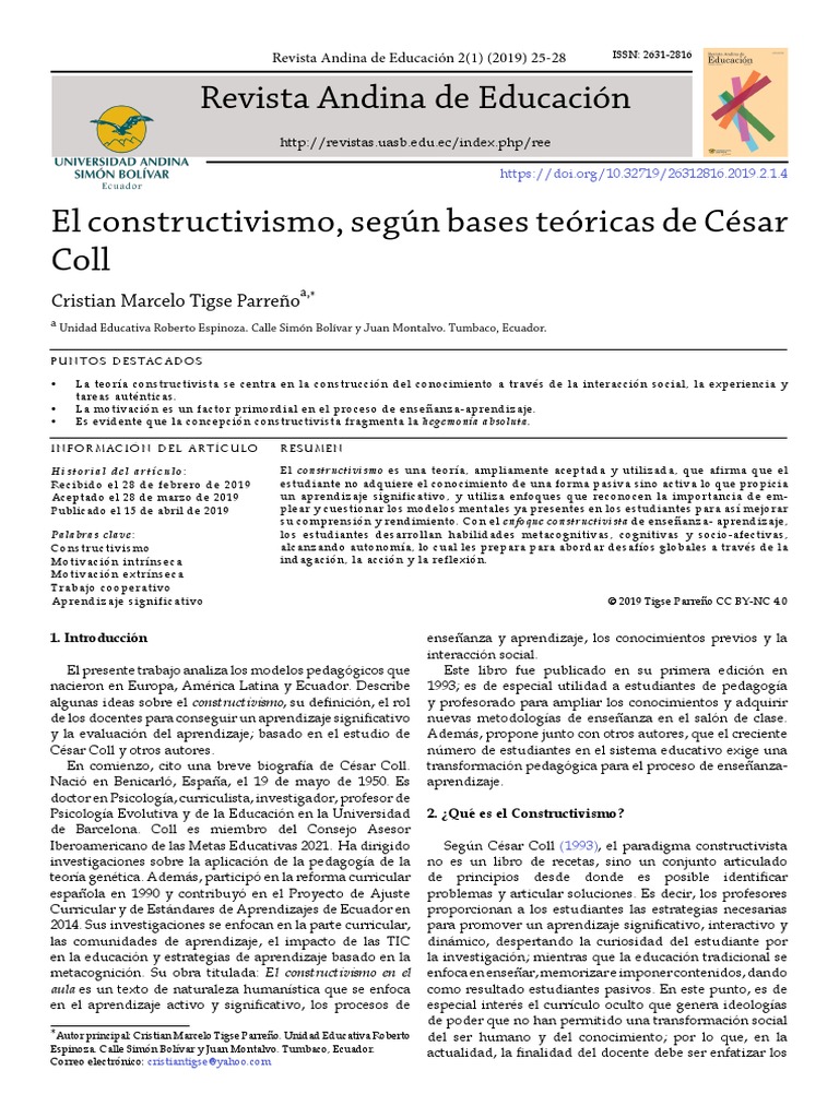 CONSTRUCTIVISMO | PDF | Constructivismo (filosofía de la educación ...