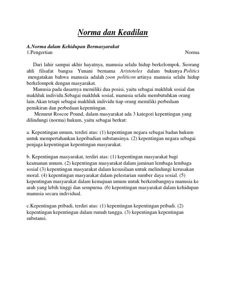 Norma Dan Keadilan Pdf