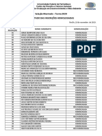 UFPE Resultado Inscrições Mestrado 2020