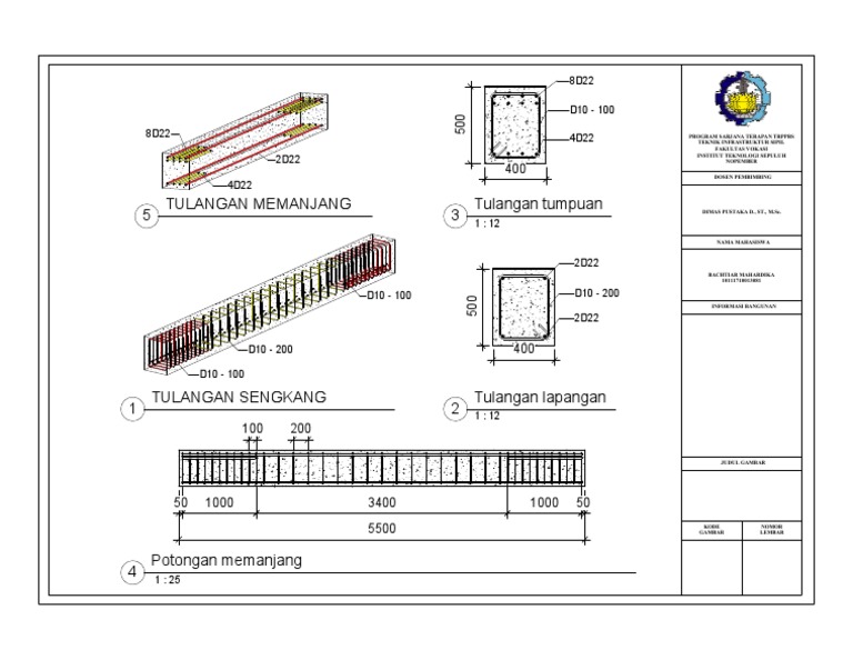 Gambar Detail Penulangan Balok | PDF