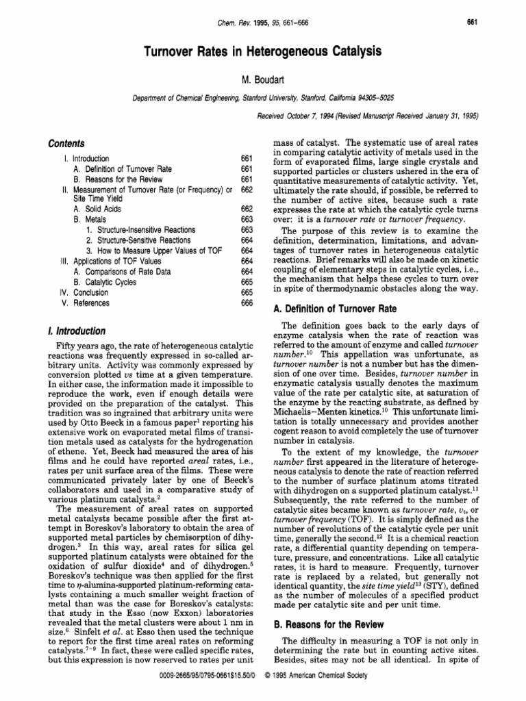 Chem Rev 95 661-666 (1995) PDF | PDF | Catalysis | Hydrogenation