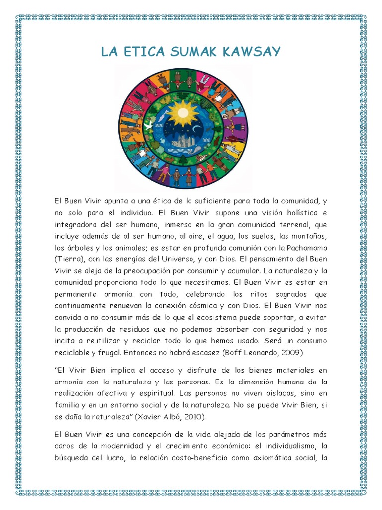 La Etica Sumak Kawsay PDF Science Ciencia filosófica