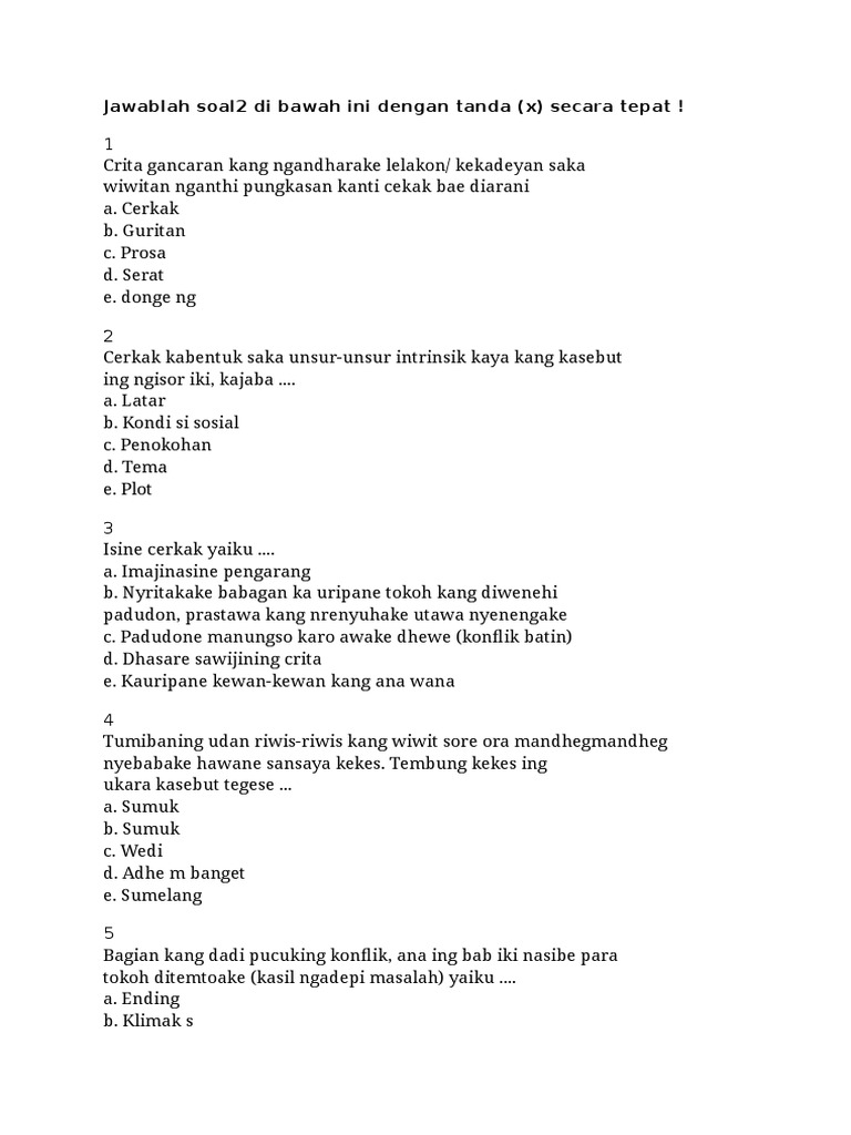 Latihan Soal2 Bhs Jawa X Pdf