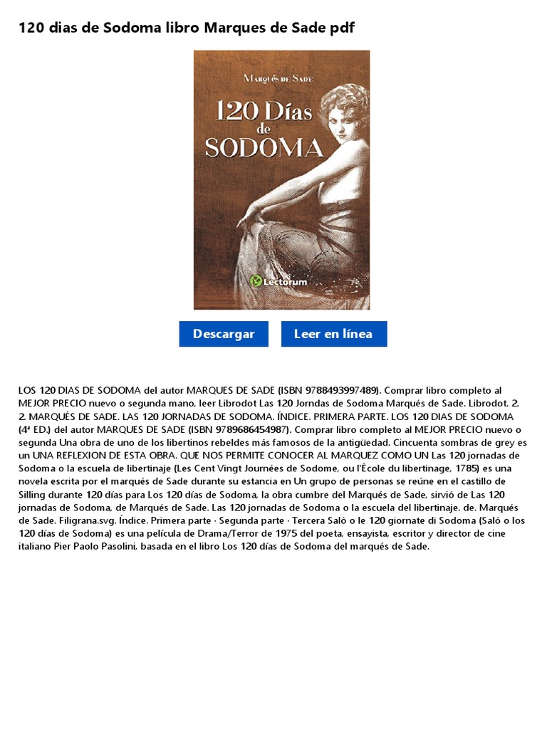 120 Dias De Sodoma Libro Pdf