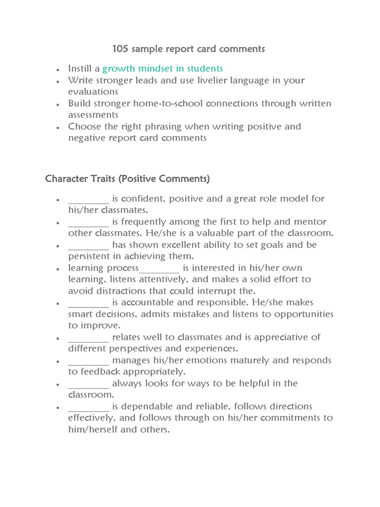 essay comments examples