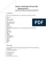 Useful Vocabulary: Cambridge FCE and CAE Speaking Part II: Comparing