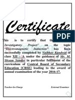 Certificate: Investigatory Project" Induction"
