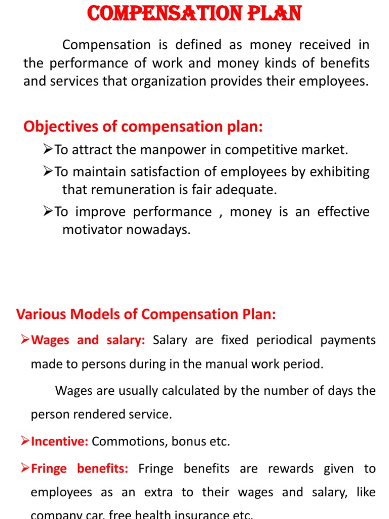 Objectives of Compensation Plans | PDF