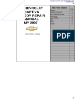 Chevrolet Captiva Body Repair Manual MY 2007: Section Index