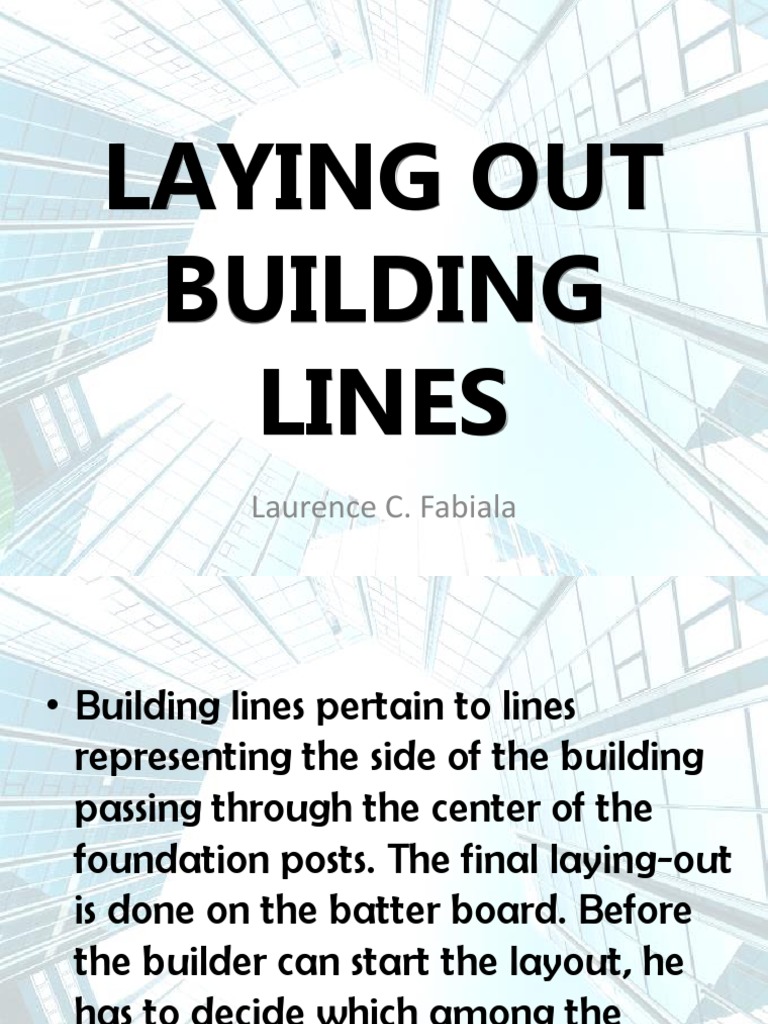 Laying Out Building Lines and Foundations | PDF | Technology & Engineering