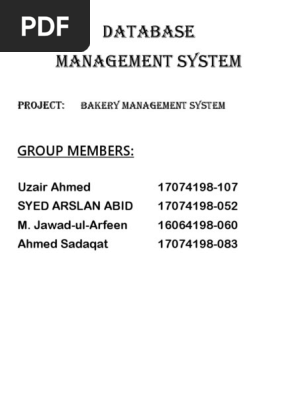 Bakery Management System Project(Final)