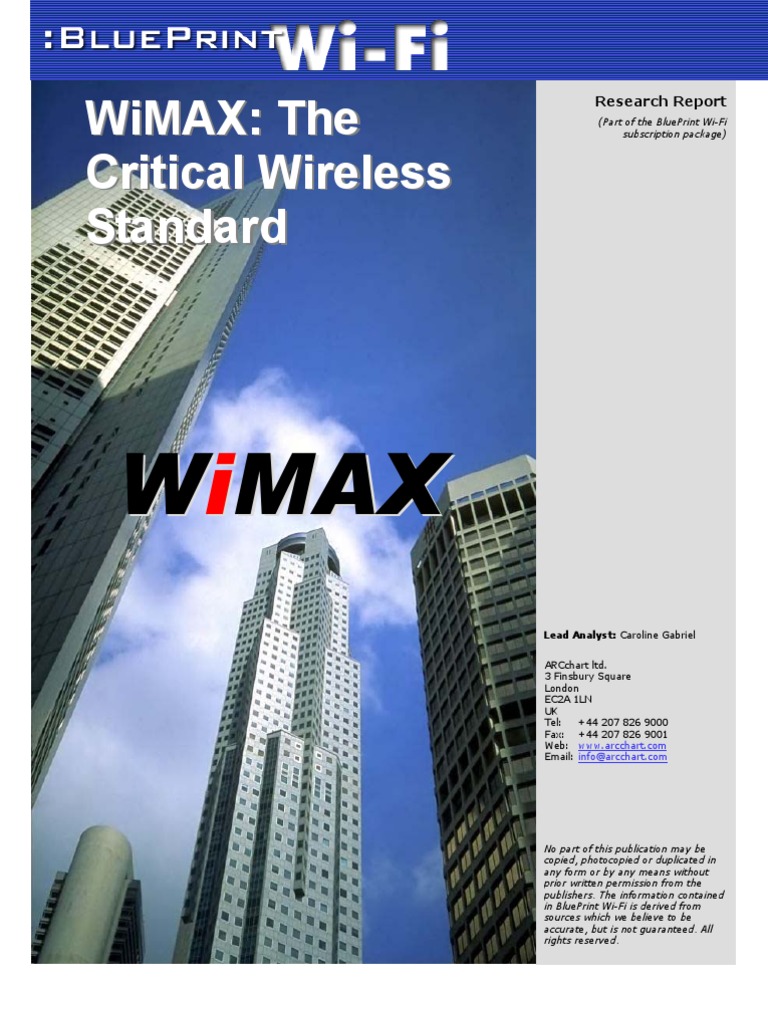 Wimax: The Critical Wireless Standard | PDF