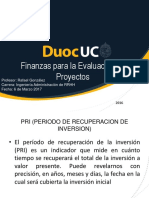 Finanzas para La Evaluacion de Proyectos RRHH