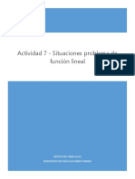 Actividad 7 - Situaciones Problema de Función Lineal