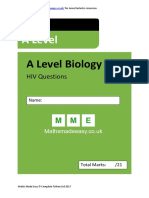 HIV As Biology Questions AQA