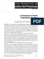 Teatro Posdramatico y Tecnicas de Actuac PDF