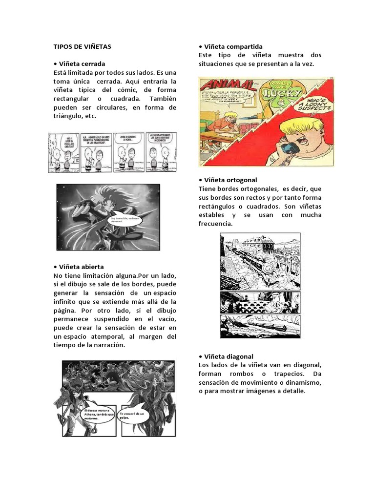 Tipos de viñetas y su uso en la narración visual | PDF | Cómics ...