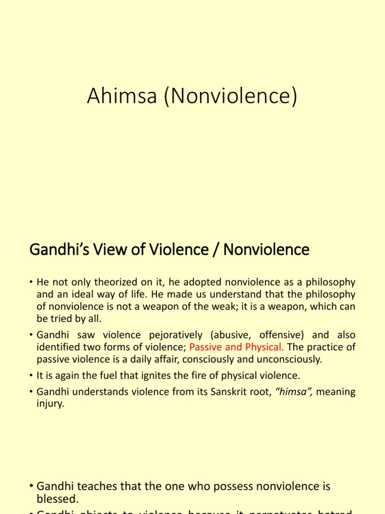 Ahimsa Nonviolence Pdf Nonviolence Ahimsa