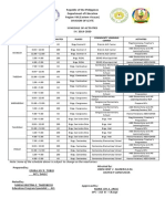 Schedule of Classess Ephra 2019