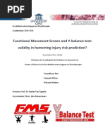 Functional Movement Screen and Y-Balance Test: Validity in Hamstring Injury Risk Prediction?