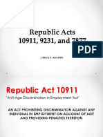 Republic Acts 10911, 9231, and 7877: Jerico E. Alajenio