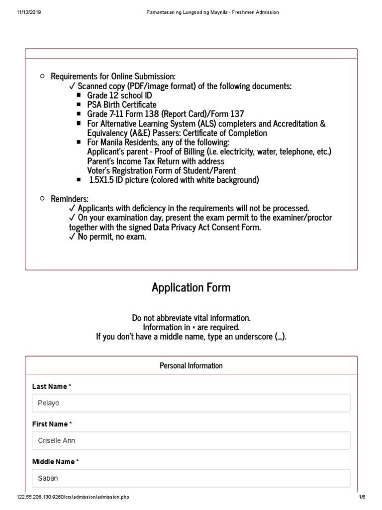 PLM Freshmen Admission Requirements 2025 | PDF | Metro Manila
