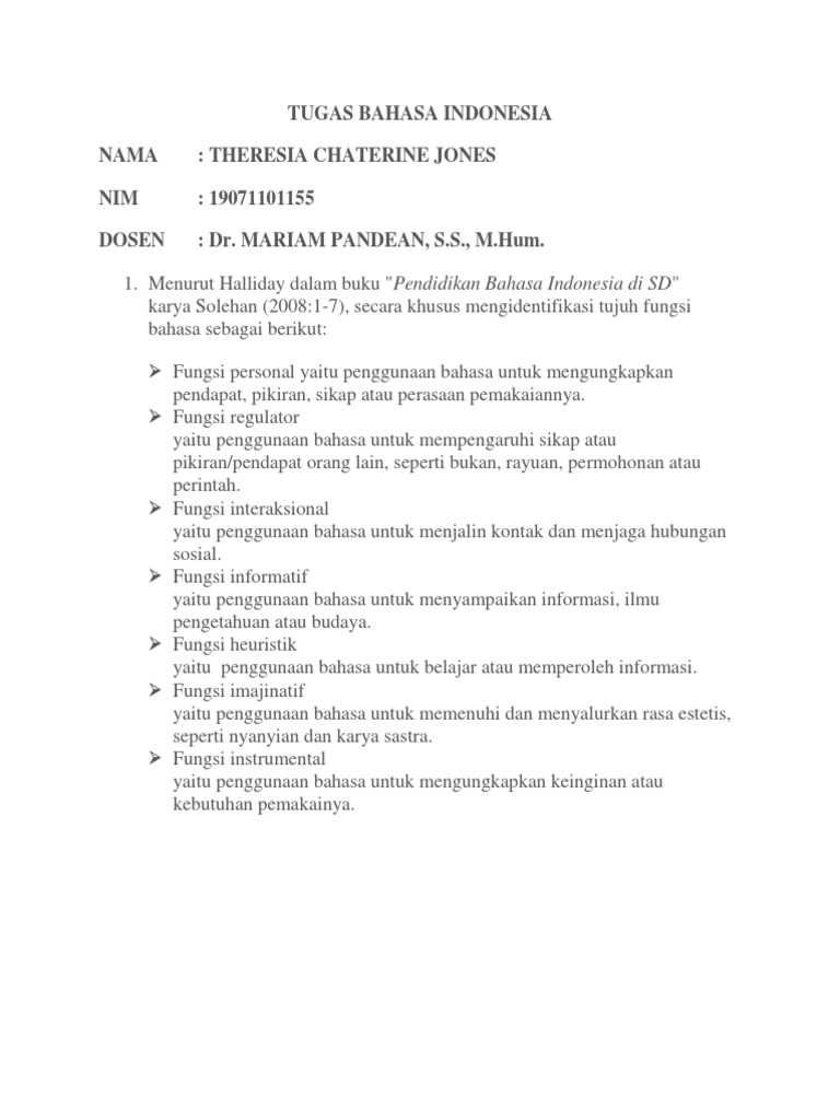 Fungsi Bahasa Menurut Para Ahli Pdf