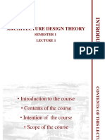 Architecture Design Theory: Semester 1